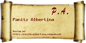 Panitz Albertina névjegykártya